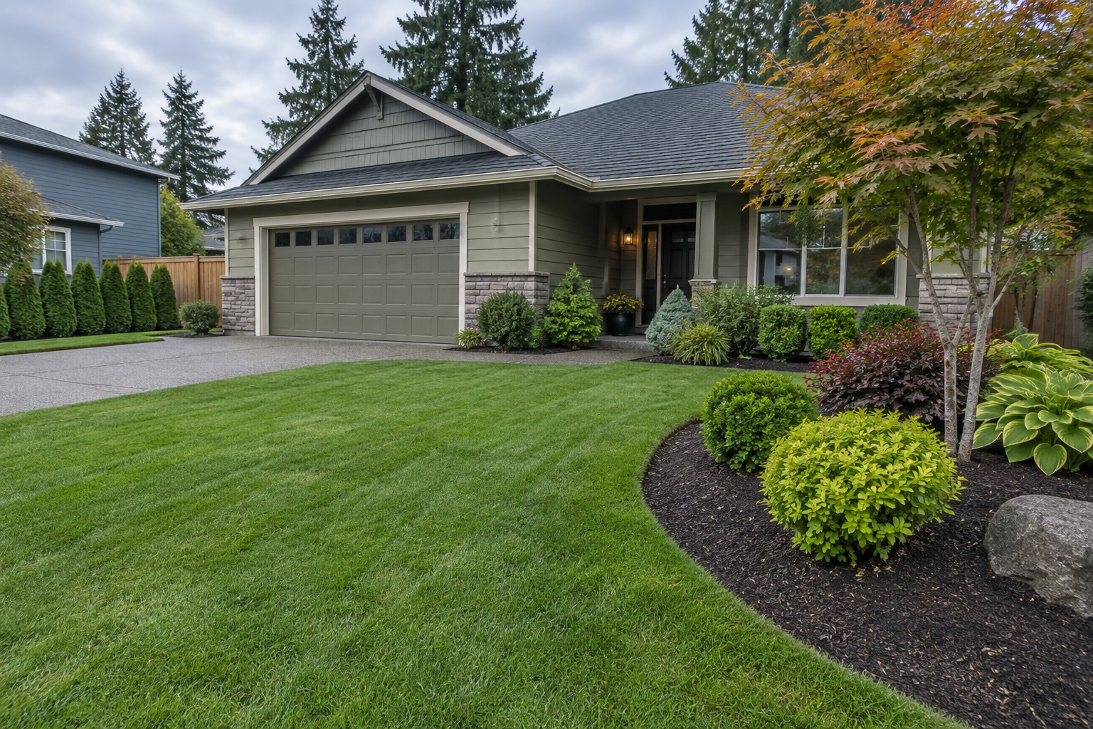 Illustrative example: New lawn, sod & seed